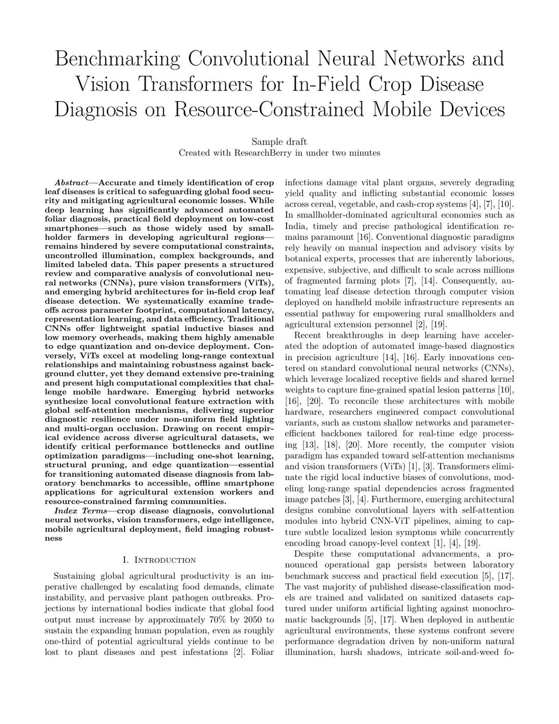 First page of the sample paper: title, abstract and the start of the introduction in two columns